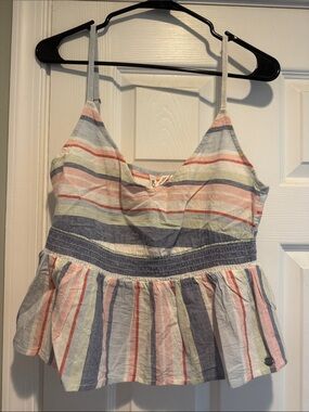 Roxy Striped Pastel Tank Top in Blue, Pink, Green